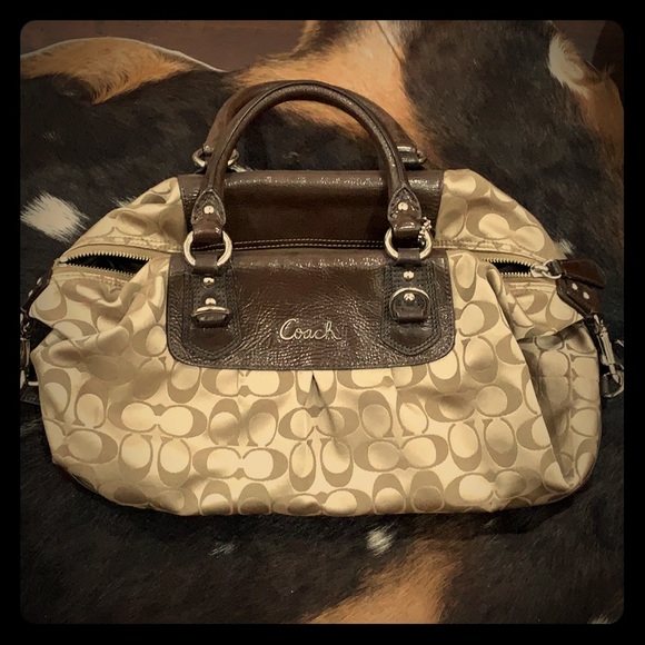 Coach Handbags - Coach Signature Purse, brown and tan